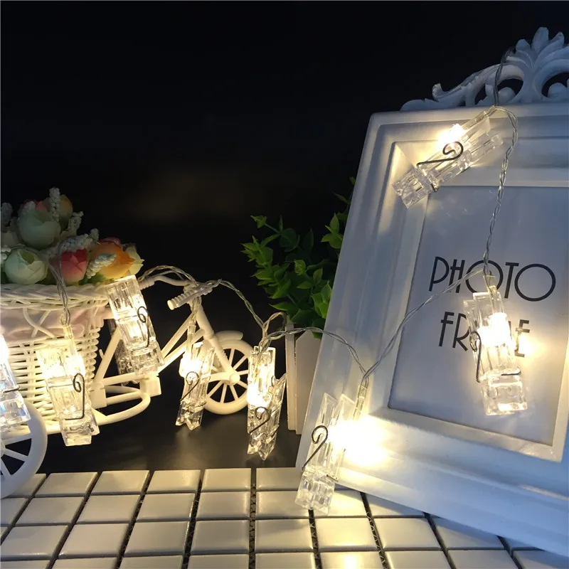 Led Holiday Card Photo Clip String Light 10 Leds 20 Leds RGB Warm White Garland Battery Crystal Festival Party Wedding Decorate (3)