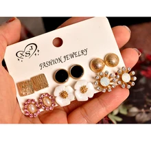 Новая мода женские украшения из мультфильма «Холодное сердце» ; вечерние с цветочным принтом в богемном стиле mashup 6 пар/компл. Серьги Подарки