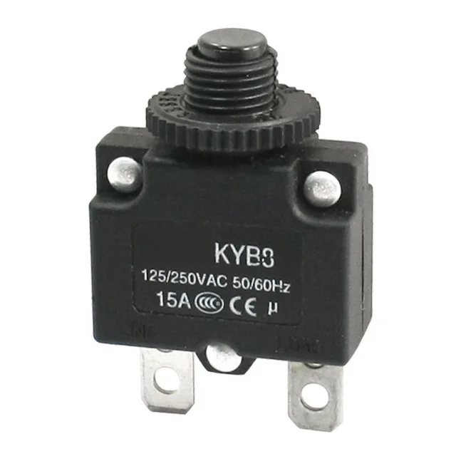 

2016 Best Sale AC125/250V 15A Push Reset Button Circuit Breaker Overload Protector