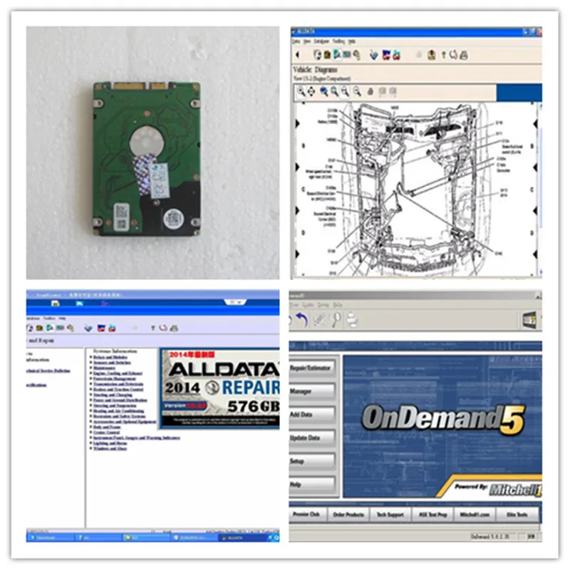  Nuevo software de reparación automática alldata y mitchell con datos de software ak500 v10.53 todos
