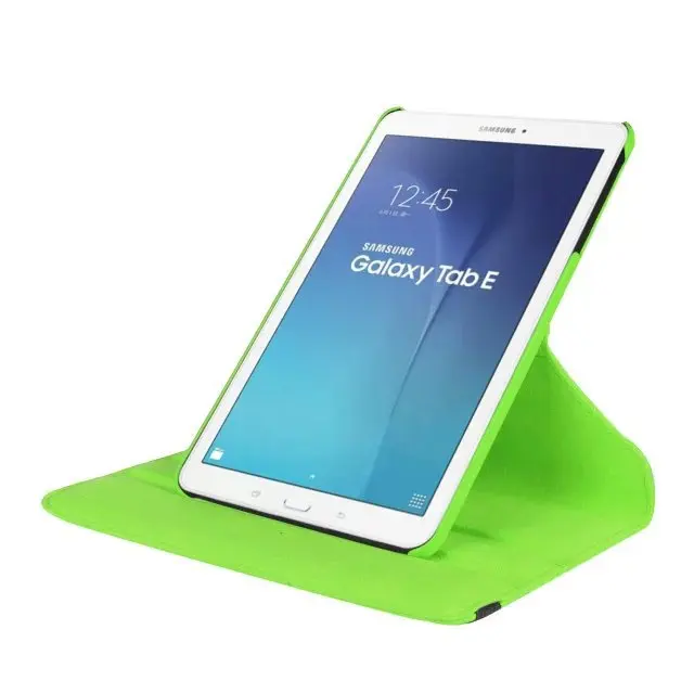 4 в 1 модный вращающийся на 360 Градусов Кожаный чехол для samsung Galaxy Tab E 9,6 T560 T561 чехол для планшета+ защита экрана+ OTG+ ручка - Цвет: green