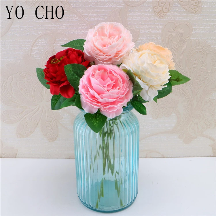 White peony flower rose silk artificial flower home decoration wedding flowers  (13)