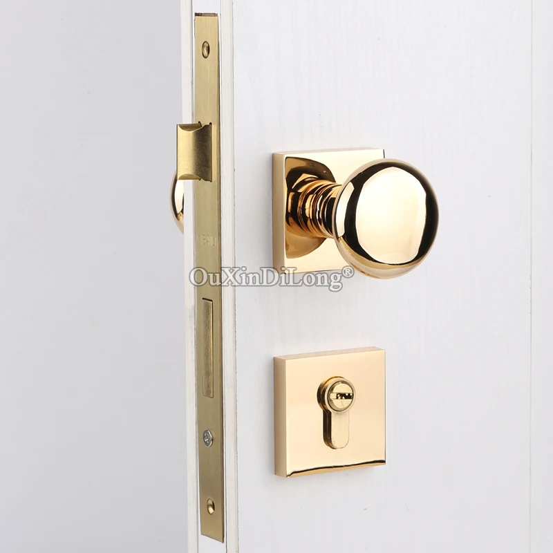 

High Quality European Mortise Door Lock Set Copper Interior Door Knobs Lock for Living Room Bedroom Bathroom Black/Gold/Bronze