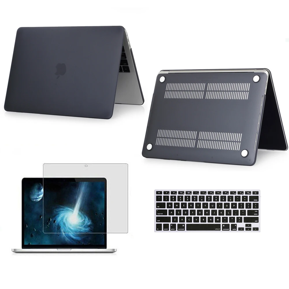 Матовый чехол 3 в 1 для Apple Macbook Air Pro Retina 11 12 13 15 защитный 6 4 дюйма|Сумки и чехлы
