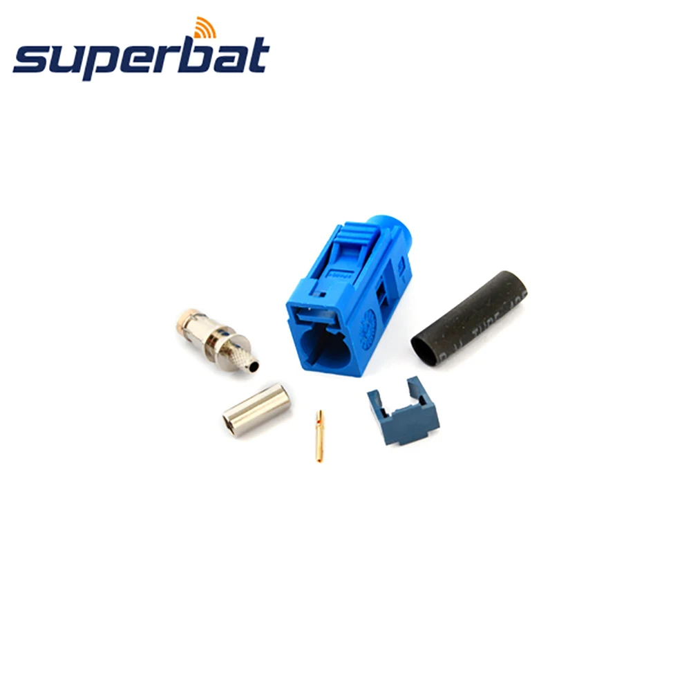 

Superbat RF Coaxial Connector Fakra "C " Female Jack RF Connector 5005 Blue crimp for cable RG316 for GPS telematics& navigation