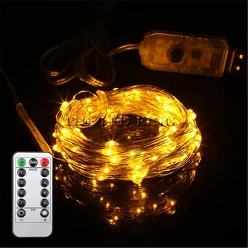 

USB 10M 8 Modes 100 LED String Light Christmas Waterproof Copper Wire LED String Fairy Light Battery Powered Remote Control