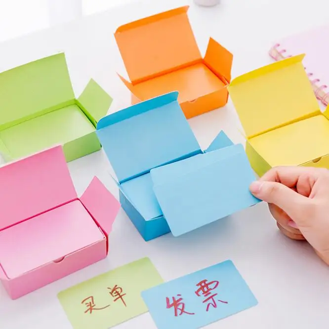 

2019 90pcs/box Pocket DIY Graffiti Blank Vocabulary Word Card Round Corner Small Message Card Stationery Accessories