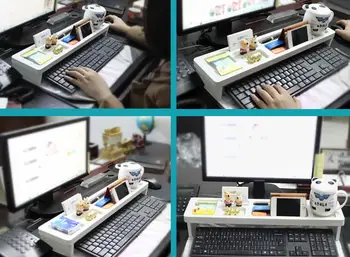 

1PC Modern Multifunctional Storage Box Desk Organizer Computer Keyboard Shelf Storage Rack MF 029