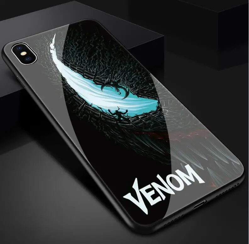 Venom закаленное стекло Железный человек Мстители чехол для телефона для iphone X XR XS Max 7 6 6S 8 plus для iphone 11 pro max IronMan чехол s - Цвет: 02