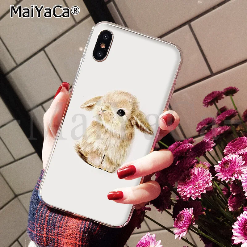 MaiYaCa, мягкий чехол для телефона из ТПУ с милым рисунком кролика, кролика, для Apple iPhone 8, 7, 6, 6S Plus, X, XS, MAX, 5, 5S, SE, XR - Цвет: A5