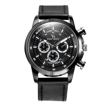 

V6 military sports watches men fashion casual leather strap quartz wristwatches analog wrist watches for men montre homme clock