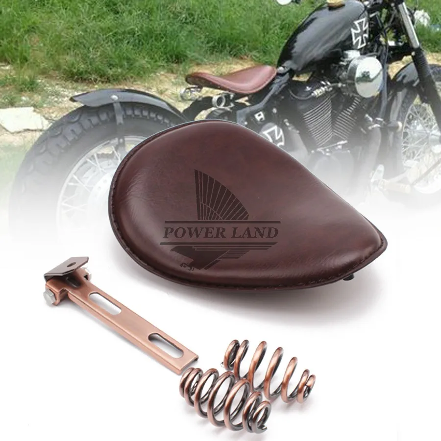 Brown Front Driver Leather Seat Cushion 3" Spring Bracket Solo Seat for