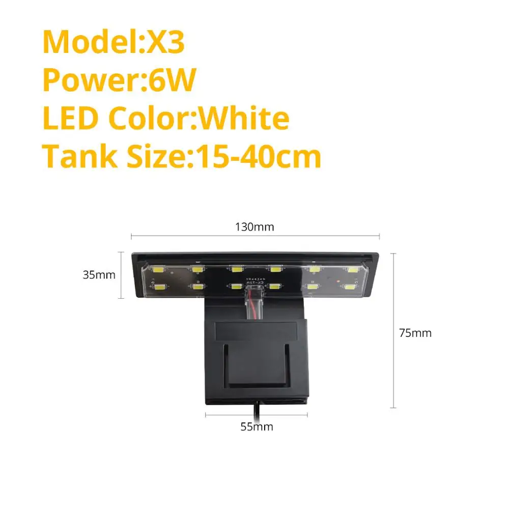 LED Aquarium Fish Tank Light Clip-on 5W/10W/15W LED Plants Grow Lights Aquatic Freshwater Aquarium Lamps Waterproof 220V EU Plug 