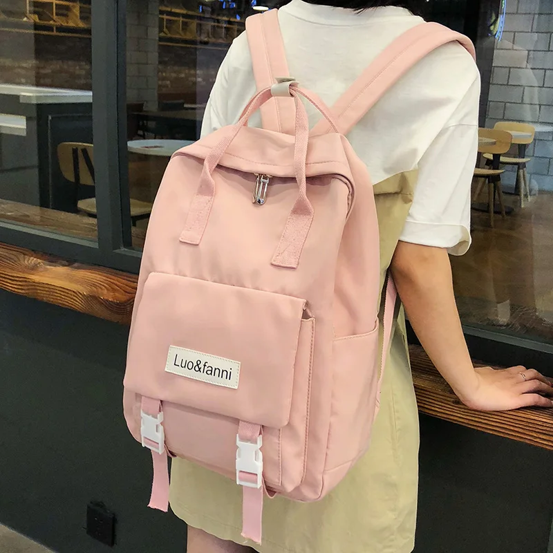 Koop Mode Waterdichte Leuke Rugzakken Harajuku Vrouwen Schooltassen Voor Tienermeisjes Lady Kawaii Nylon Rugzak Luxe Tas Boek Vrouwelijke
