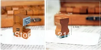 

30pcs/set Letter Wood stamp Set Wooden Box Multi-purpose stamp DIY funny work/regular script