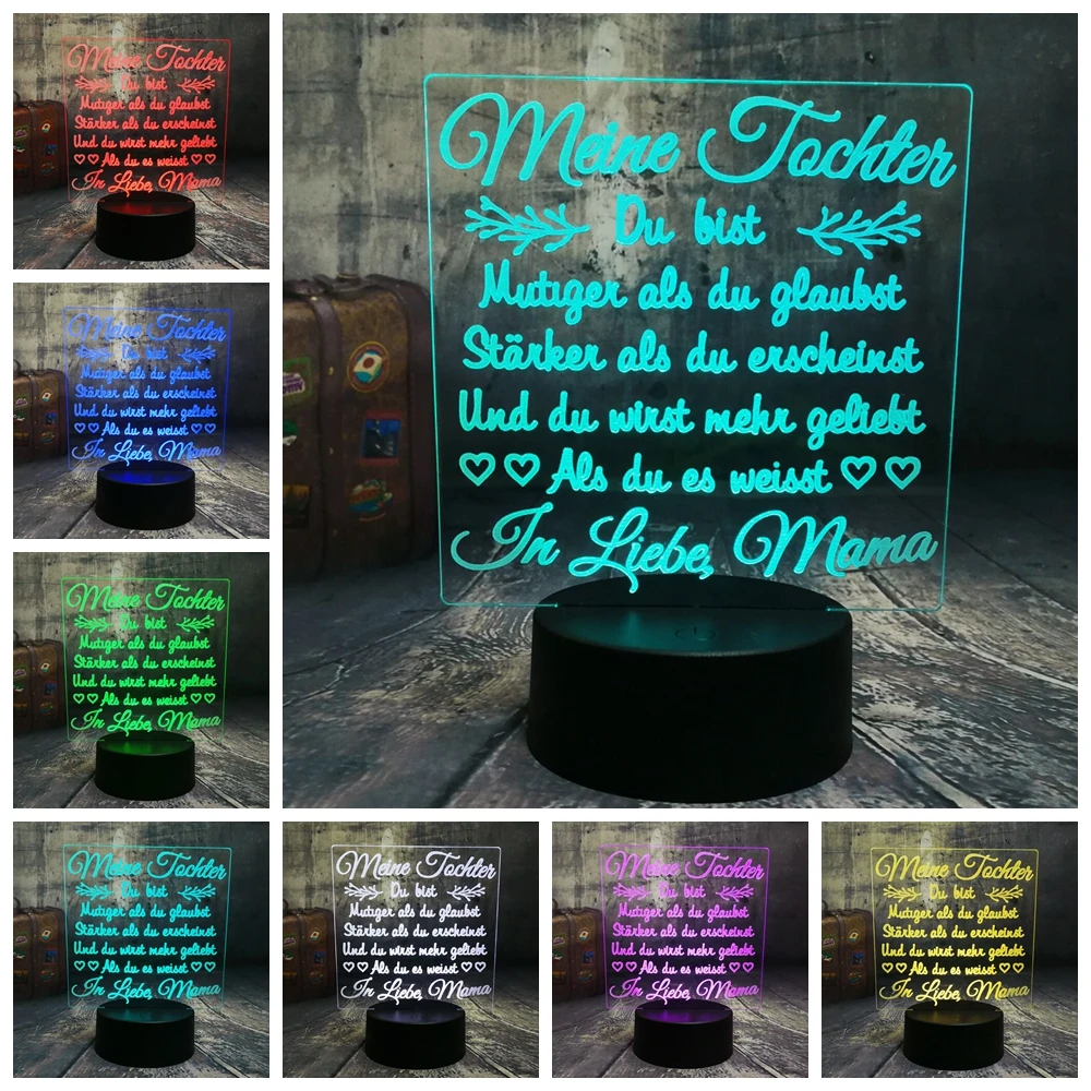 

Meine Jochtei Du Bist 3D LED Night Light 7 Color Change Table Desk Lamp Home Decor Holiday Kids Christmas Gift Home Decoration