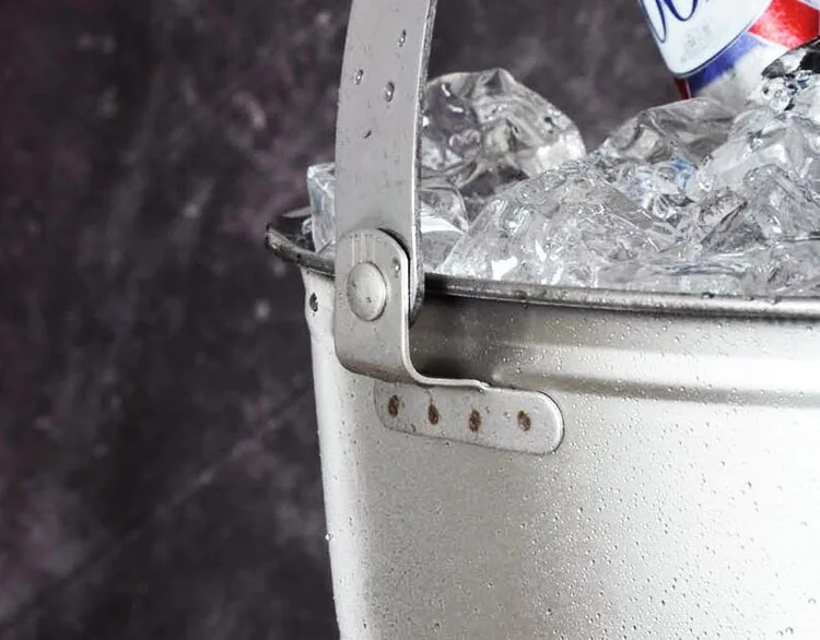 Portable stainless steel large ice bucket thick KTV bars cooler water wine bucket champagne ice