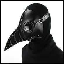Top Black PU Leather Steampunk Steam Punk Gothic Bird Beak Mask Goggles Plague Doctor Cosplay Hood Hallowee Role Play Costume