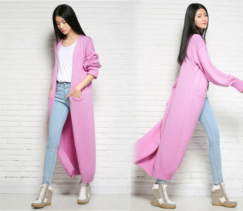 

women cardigan sweater long cardigans 2019 womens fashion winter thicken cashmere cardigan knitted sweater coat 5 colours