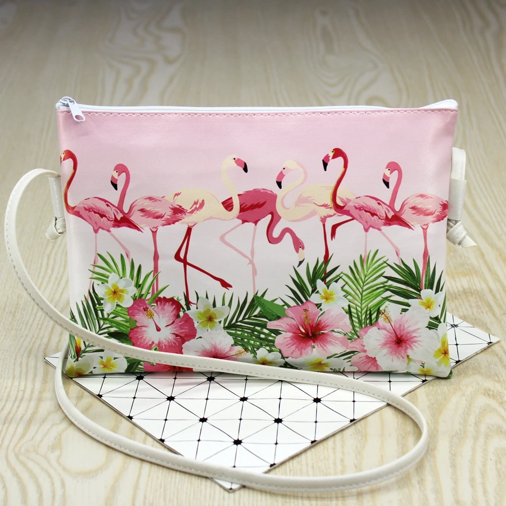 Новинка, милая детская сумка через плечо, дизайн фламинго, полученная посылка, сумка-мессенджер для девочек, студенческие дорожные сумки - Цвет: Flamingo 17