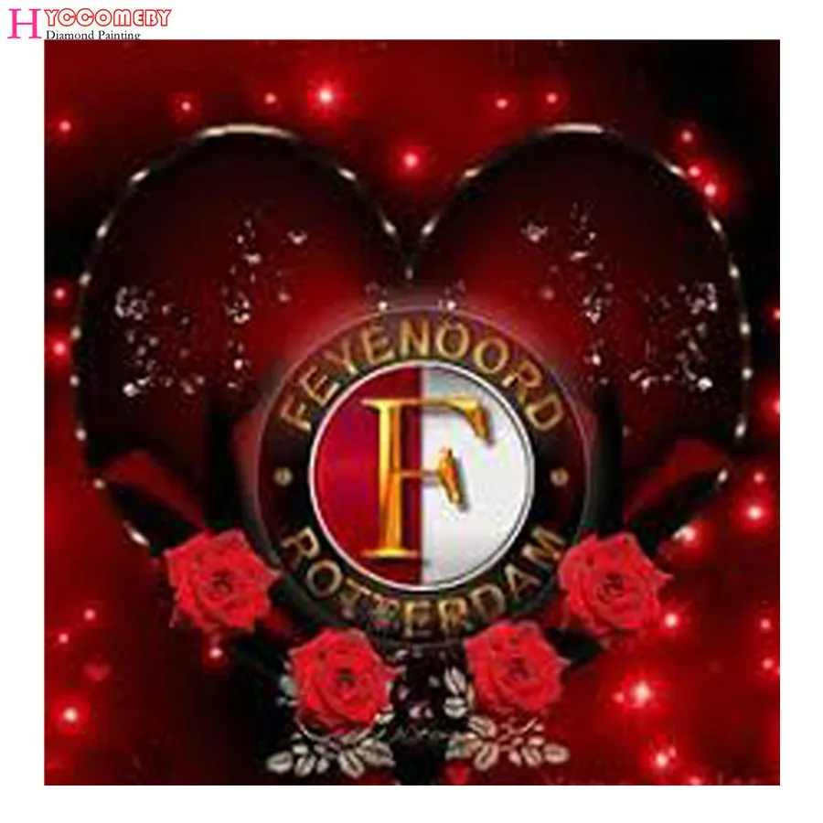 

5D diy diamond embroidery cross full square round drill 5D Football logo diamond painting Cross Stitch mosaic home decoration