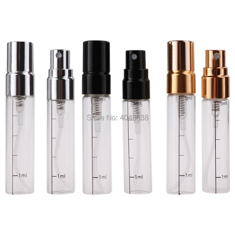 5 ML Glass Perfume Refillable Bottle Transparent Cosmetic Container Atomizer with Scale Shoppe Trial Bottle Perfume Spray Vials (3)