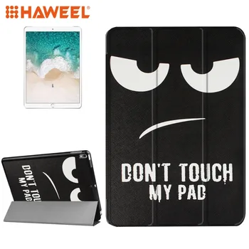 

HAWEE Shell Case Cover For iPad Pro 10.5 inch PU 3-folding Color Polygonal Pattern Smart Case Clear Back Cover+Holder For iPad