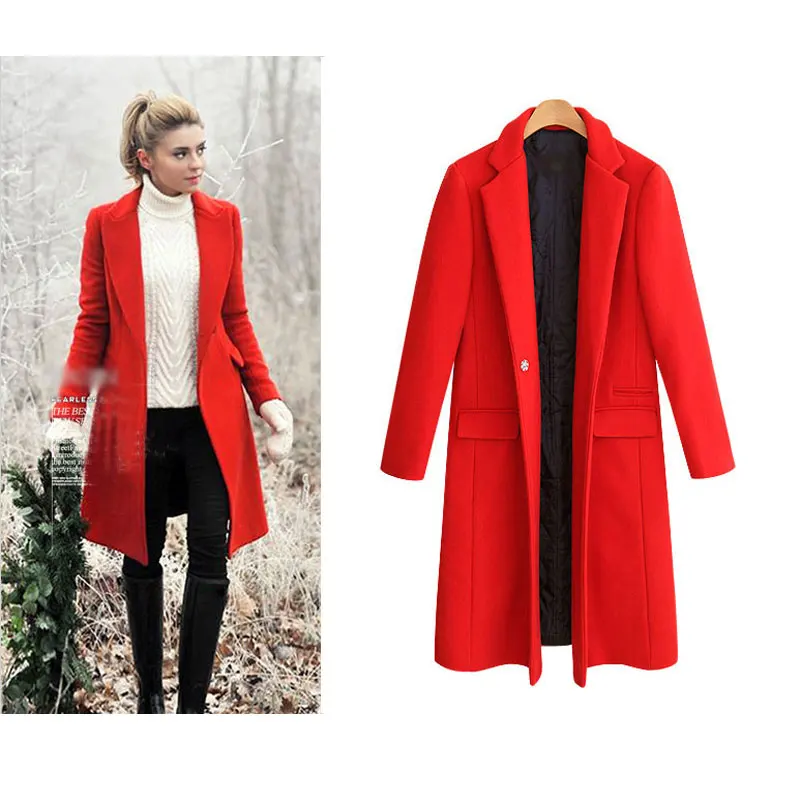 Новое Manteau femme Осень Зима Женское стеганое тонкое элегантное красное шикарное Женское пальто куртка простая Верхняя одежда casaco feminino - Цвет: red