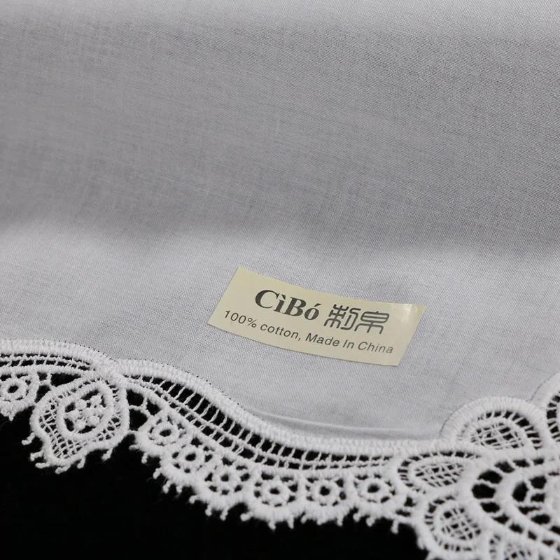  A004: White premium cotton lace handkerchiefs crochet hankies for women/ladies wedding handkerchief