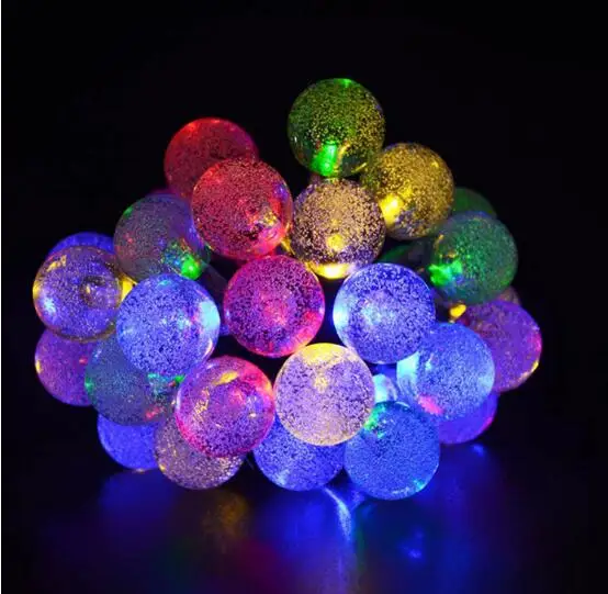 20ft светодиодные полосы 30LED crystall Ball свет Строка солнечной энергии лампы глобус Фея для партии сада и Chirstmas