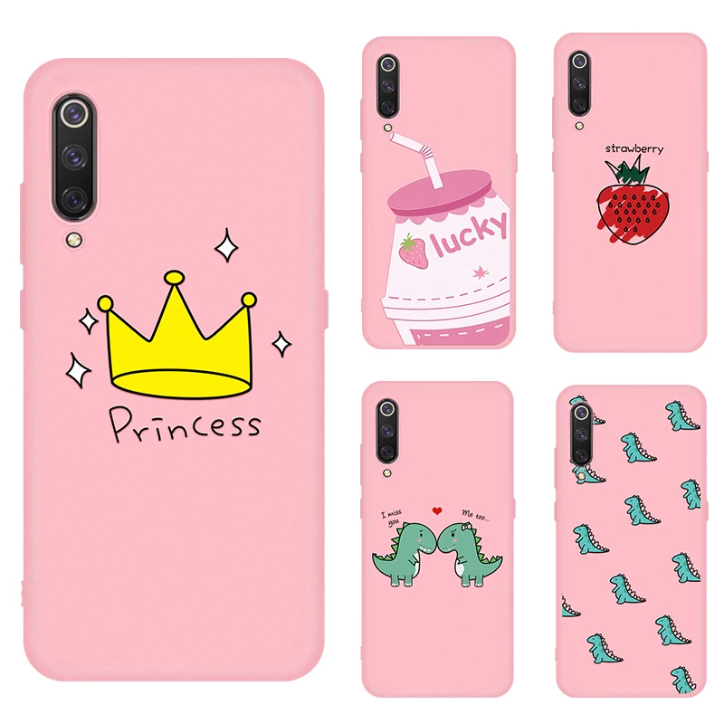 

Soft Silicone Cute Cartoon princess hat and dinosaur pattern Phone Case For Xiaomi Redmi 6 Pro Mi 9 SE Mi8 Mi A2 Lite 6X A2
