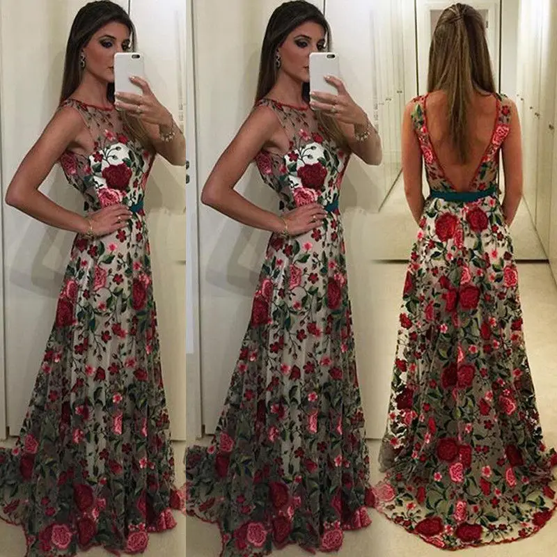 

HIRIGIN Newest 2018 Sexy Women Formal Prom Long Dress Party Long Maxi Pop Sleeveless Dresses