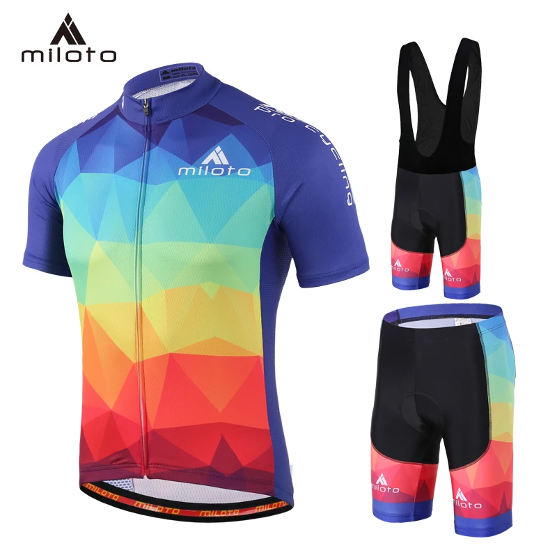 

MILOTO Cycling Jersey Set Men Short Sleeve MTB Bike Clothing Ropa Ciclismo Team Downhill Riding Summer Bicycle Jersey Suits