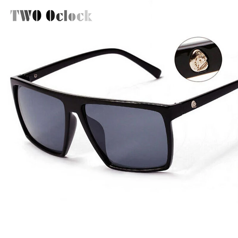 Два Oclock Ретро стимпанк Квадратные Солнцезащитные очки для мужчин, фирменный дизайн, Череп, логотип, покрытие, солнцезащитные очки для мужчин, очки черные Oculos 1825
