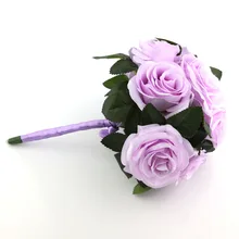 Inofin светло фиолетовый свадебный букет Свадебные цветы ручной работы розы Искусственные цветы Свадебные букеты Быстрая