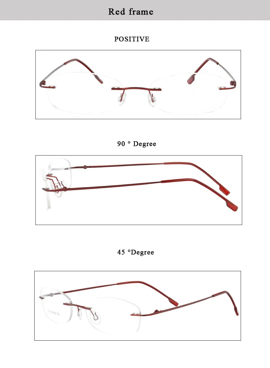 Без оправы с эффектом памяти металлических петлях оптическая оправа для очков очки 50 шт./лот 808