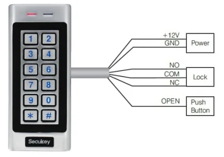 K4 Простая клавиатура Secukey простая программа 12 клавиш не водонепроницаемый металлический корпус клавиатура с задней подсветкой 125 кГц EM карта