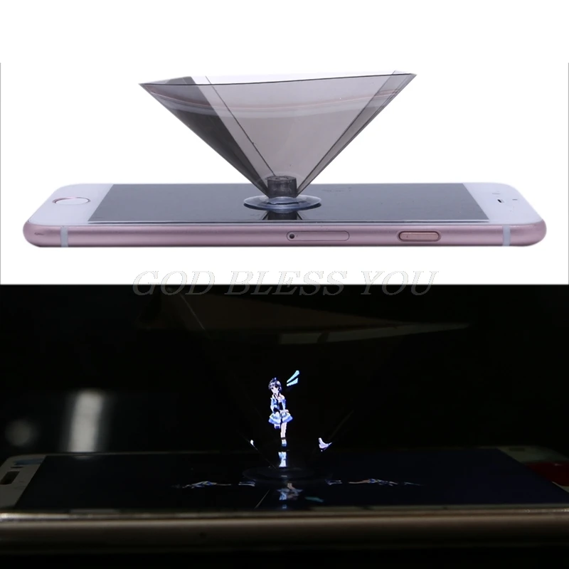 

3D Holographic Projector Pyramid Display With Sucker For 3.5-6Inch Smartphone
