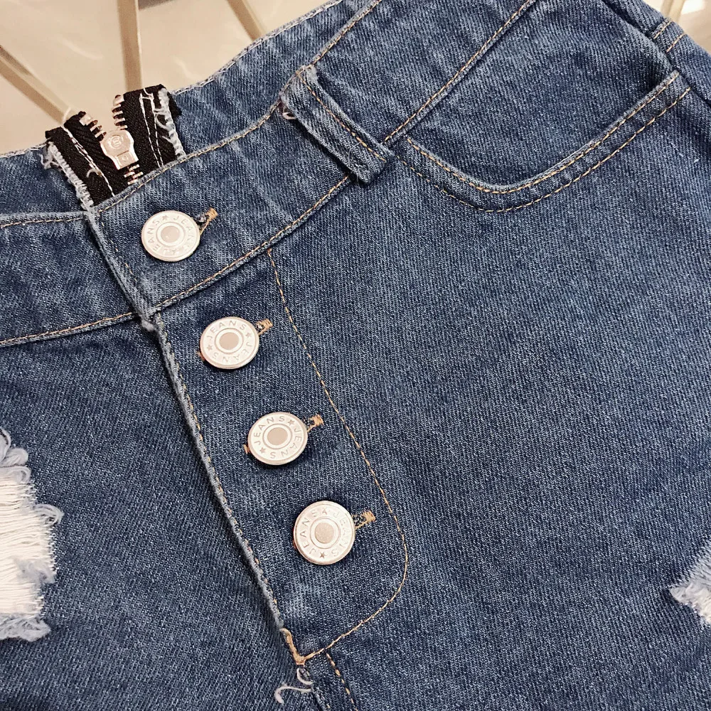 Высокая Талия Для женщин рваные джинсовые шорты сексуальные 2019 сезон: весна–лето хлопковые джинсовые шорты для вечеринки, клуба брюки для