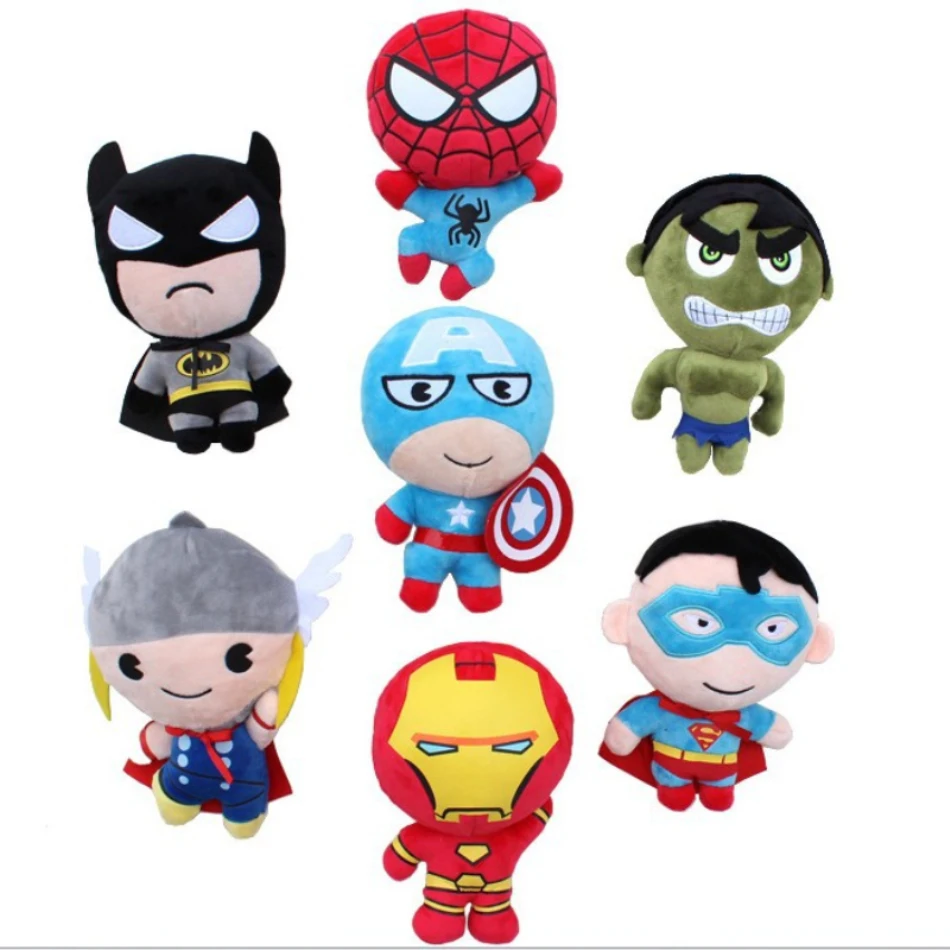 

Avengers Marvel Captain America Spider Man Plush Toy Dolls Hulk Batman Ironman Spiderman Thor Soft Stuffed Christmas Kids Gifts