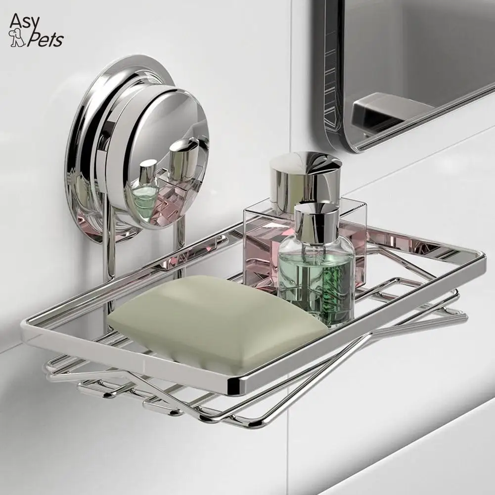 AsyPets крепкая присоска настенная мыльница держатель для ванной комнаты из нержавеющей стали настенные полки коробка для хранения мыла-25