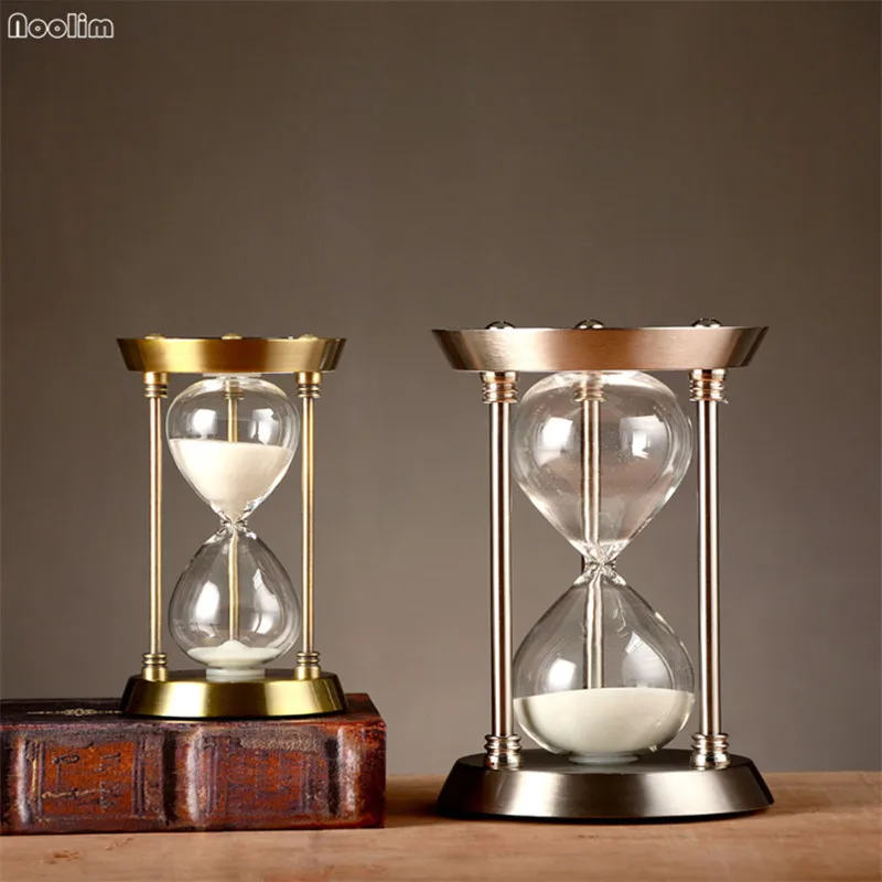 Hourglass Home Office Table Decoration Metal Sandglass For Club Hotel