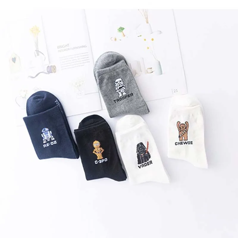 Star Wars Socks Creative Heels Hip Hop Street motion boat Socks Novelty Men Women Sock Summer short socks
