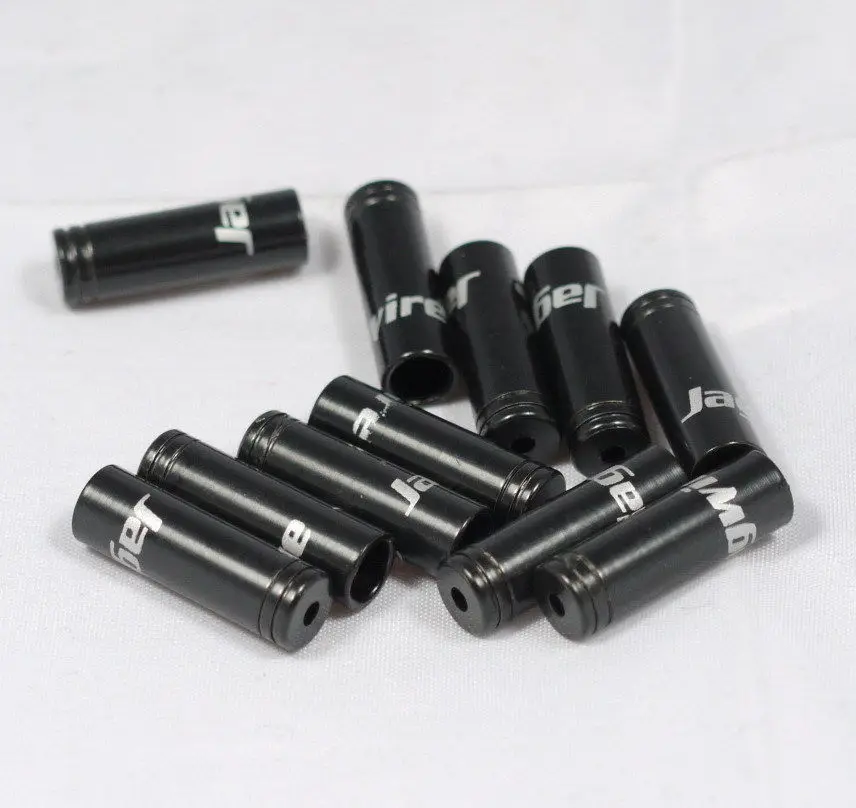 

10PCS CNC ALLOY JAGWIRE 4MM END CAPS lined ferrules SHIFTER DERAILLEUR BLACK