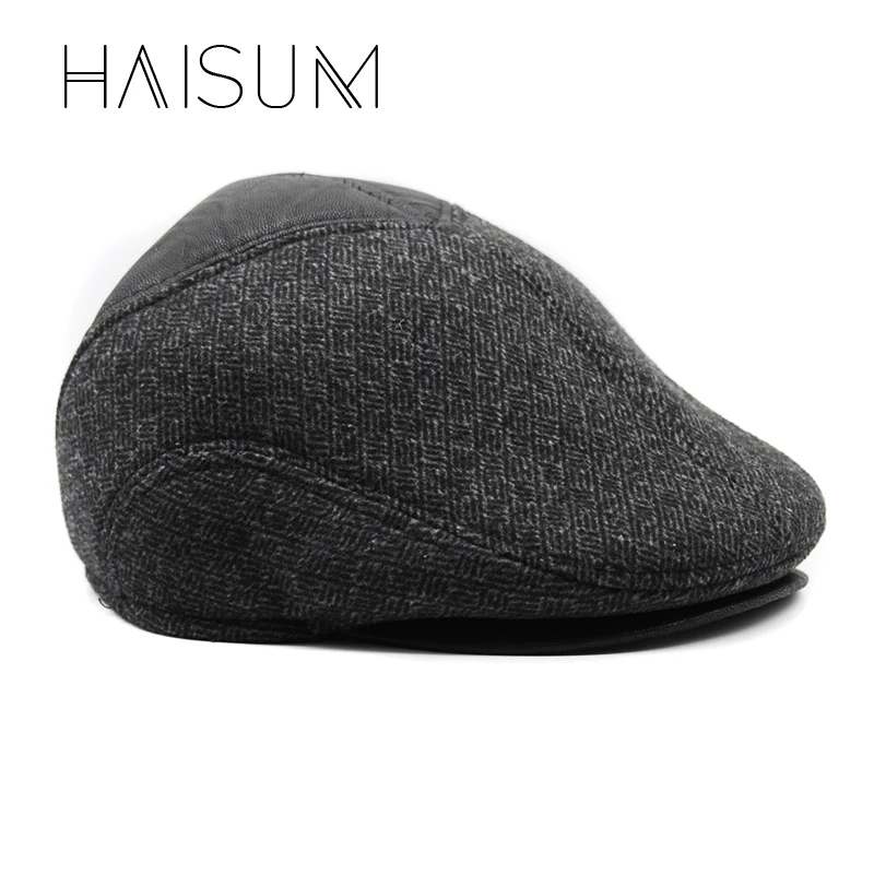 Haisum настоящая распродажа британский стиль снаружи дышащие шерстяные шапки-береты Лоскутные кепки вязаный солдатский головной убор Cs62