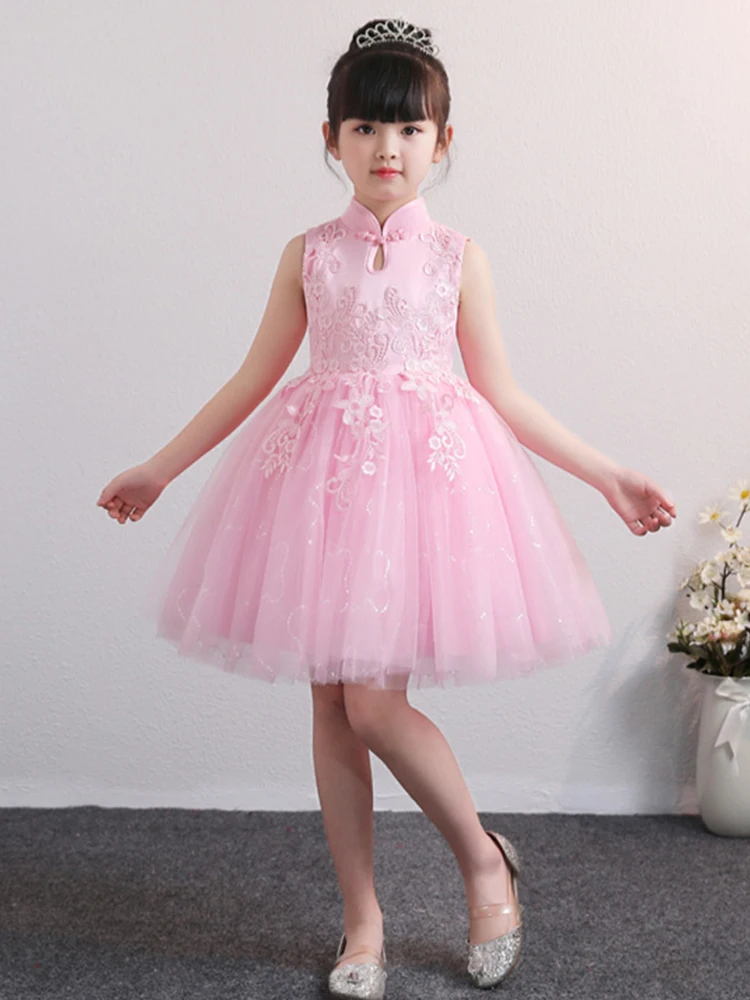 vestido da menina flor algodão forro 2019 bx1703