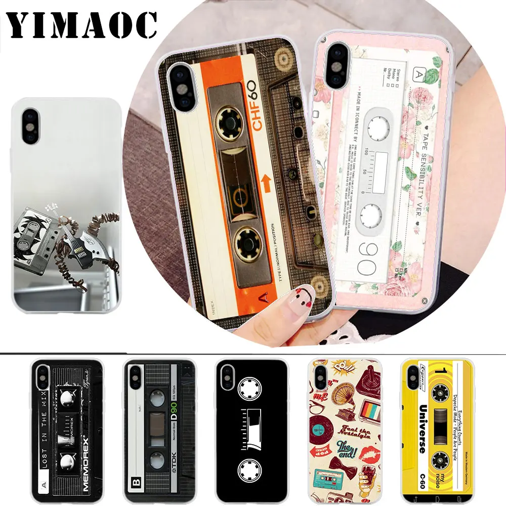 

YIMAOC RETRO CLASSIC CASSETTE Unique Soft Silicone Case for iPhone X r s Xr Xs Max 8 7 6S 6 Plus 5 5s SE