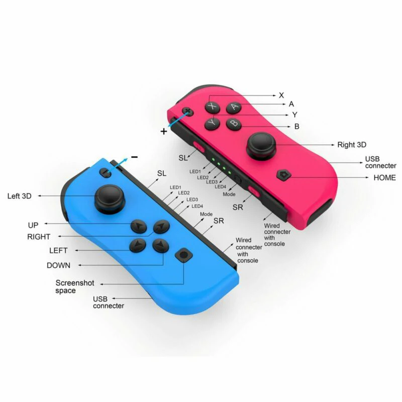 Game Switch Wireless Controller Left Right Bluetooth Gamepad For Nintend Switch NS Joycons Game Handle Grip For Switch Console