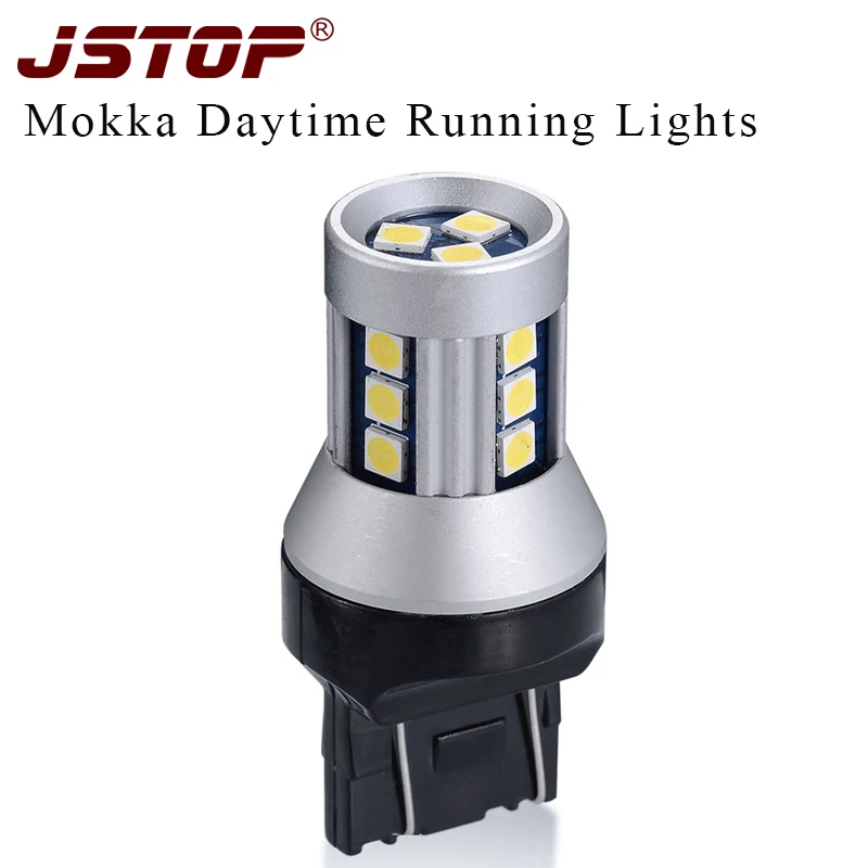 JSTOP Mokka led car Daytime Running Light Super bright 7443 Canbus bulbs 12VAC T20 daytime light