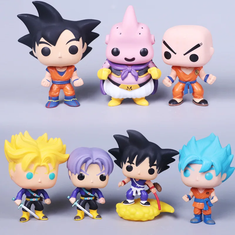 

2018 Dragon Ball Toy Yellow Trunks Black Goku Pink Son Goku and Blue Goku Action Figure Anime r Children